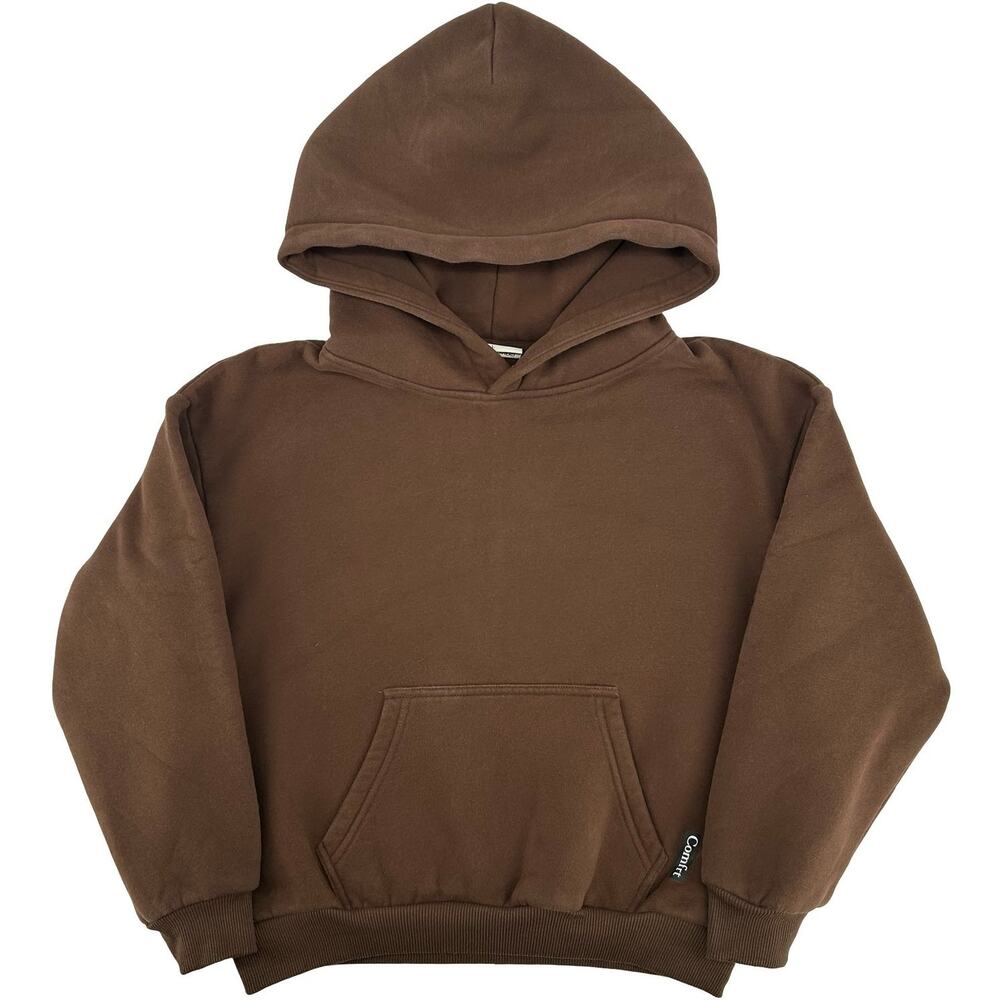 Youth Kids Walnut Brown Comfrt Standard Baggy Fleece Hoodie Sweatshirt Sz Large